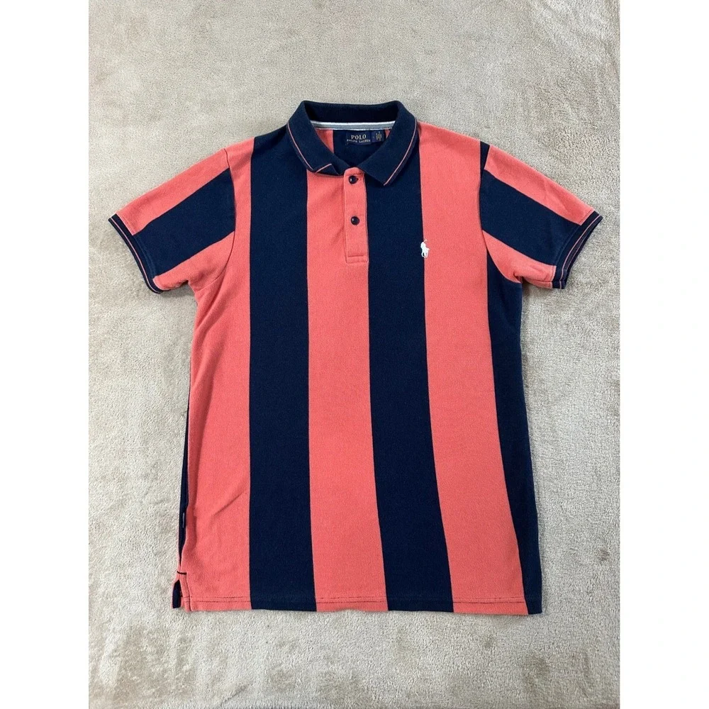 Polo Ralph Lauren Iconic Rugby Shirt Mens size Large striped preppy design EUC